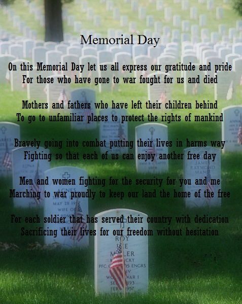 Memorial Day Poetry Quotes
 Pin by Lynda Thomas on Memorial Day