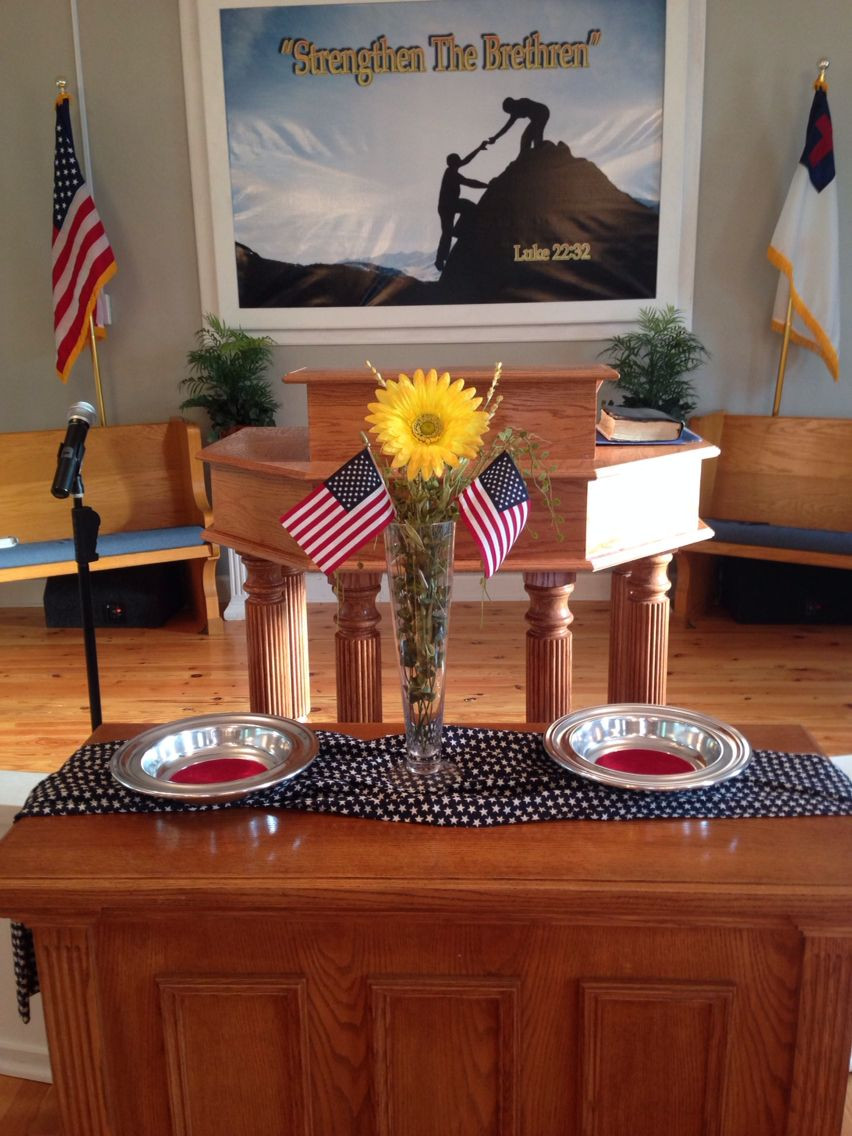 Memorial Day Worship Service Ideas
 Patriotic church decorations Yellow flower and American