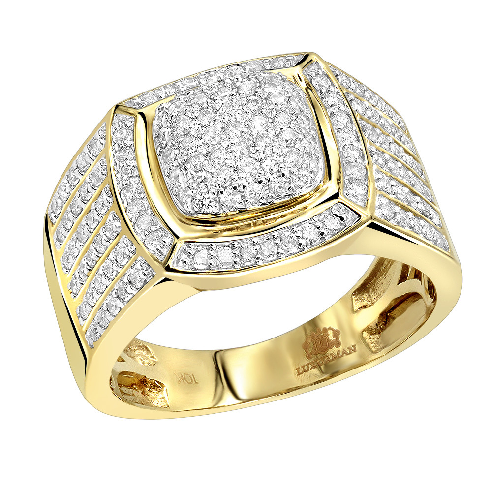 Men Diamond Rings
 Pinky Rings 1 Carat Men s Diamond Ring by Luxurman