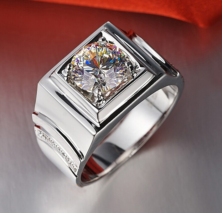 Men Diamond Rings
 2CT Brilliant Simulate Diamond Men Engagement Ring