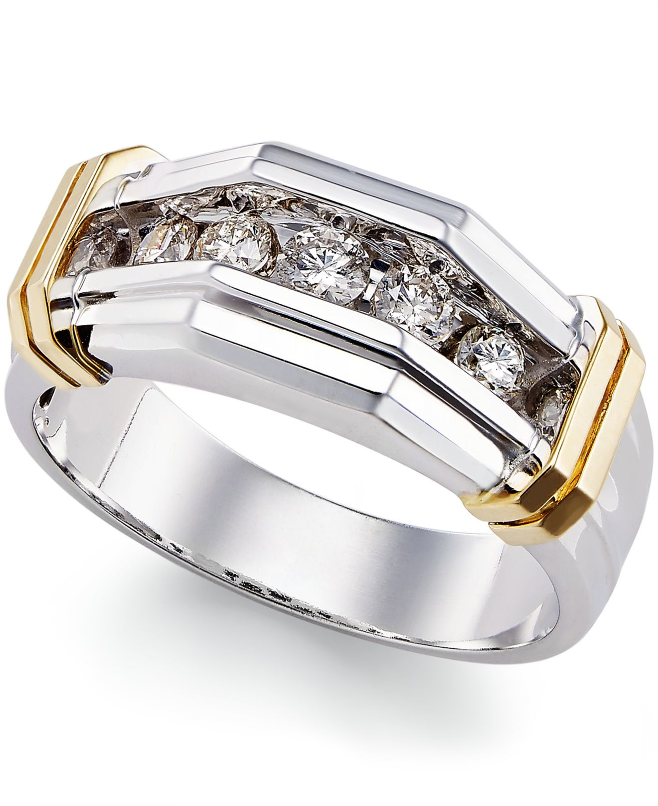 Men Diamond Rings
 Macy s Men s Diamond 1 2 Ct T w Ring In 10k White Gold