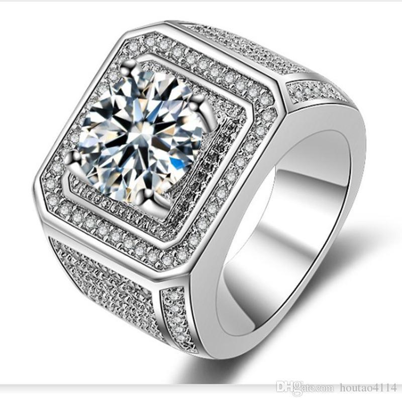 Men Diamond Rings
 Hiphip Full Diamond Rings For Mens Women S Top Quality