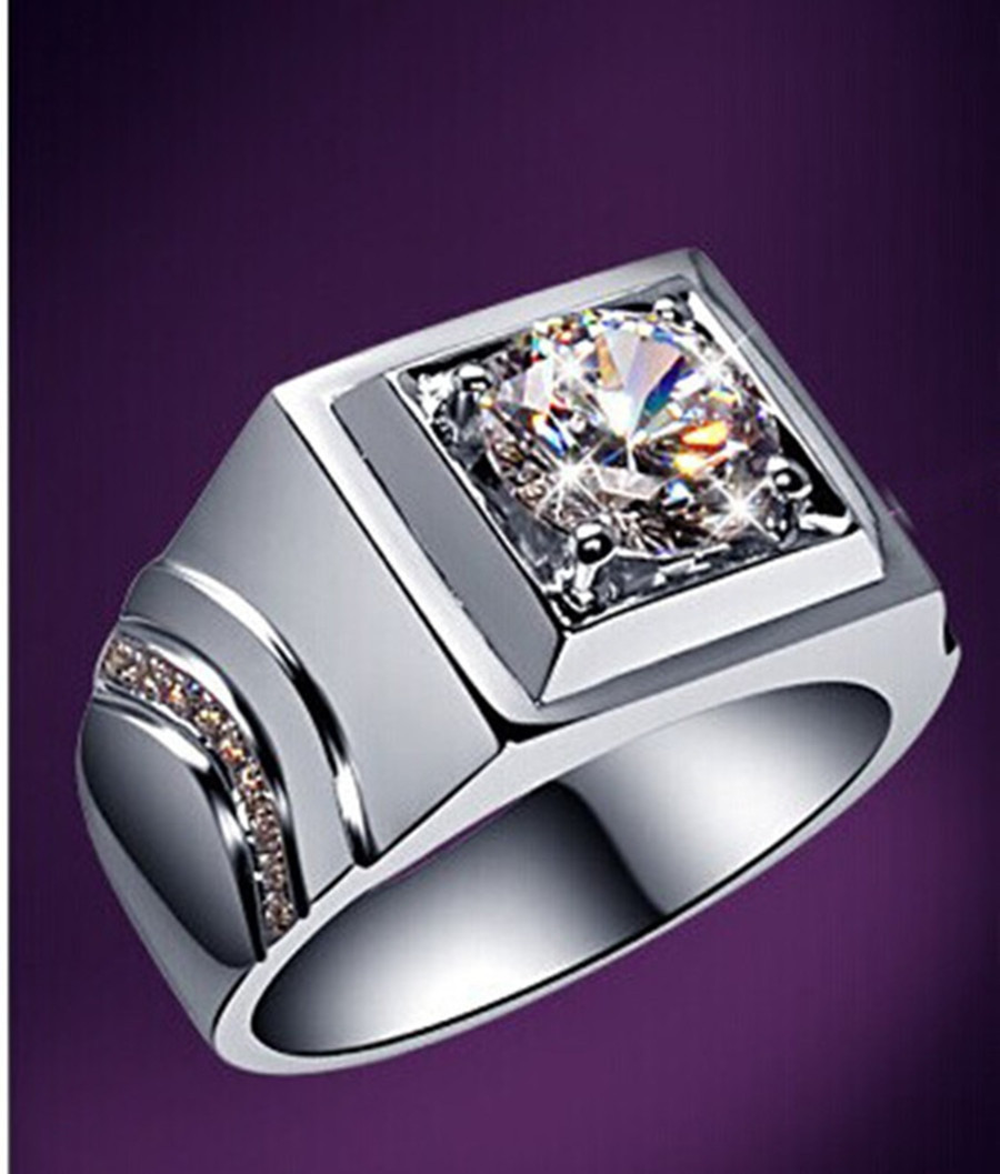 Men Diamond Rings
 Generous Rings For Men Sterling Silver 1Carat Synthetic