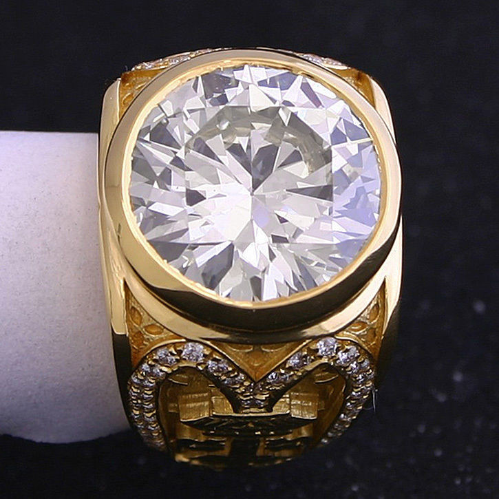 Men Diamond Rings
 8 08 ct Round Diamond GIA N VS2 Ring Mens Custom Unique