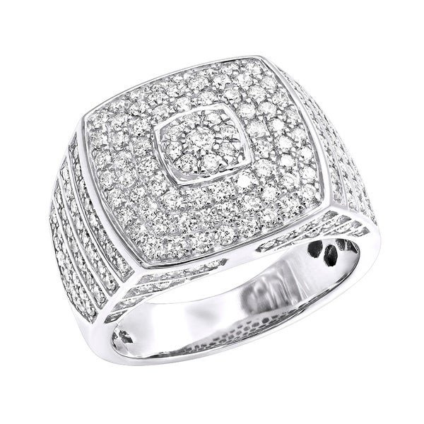 Men Diamond Rings
 Shop 14k Gold Mens Diamond Ring Square Shape Pinky Ring 2