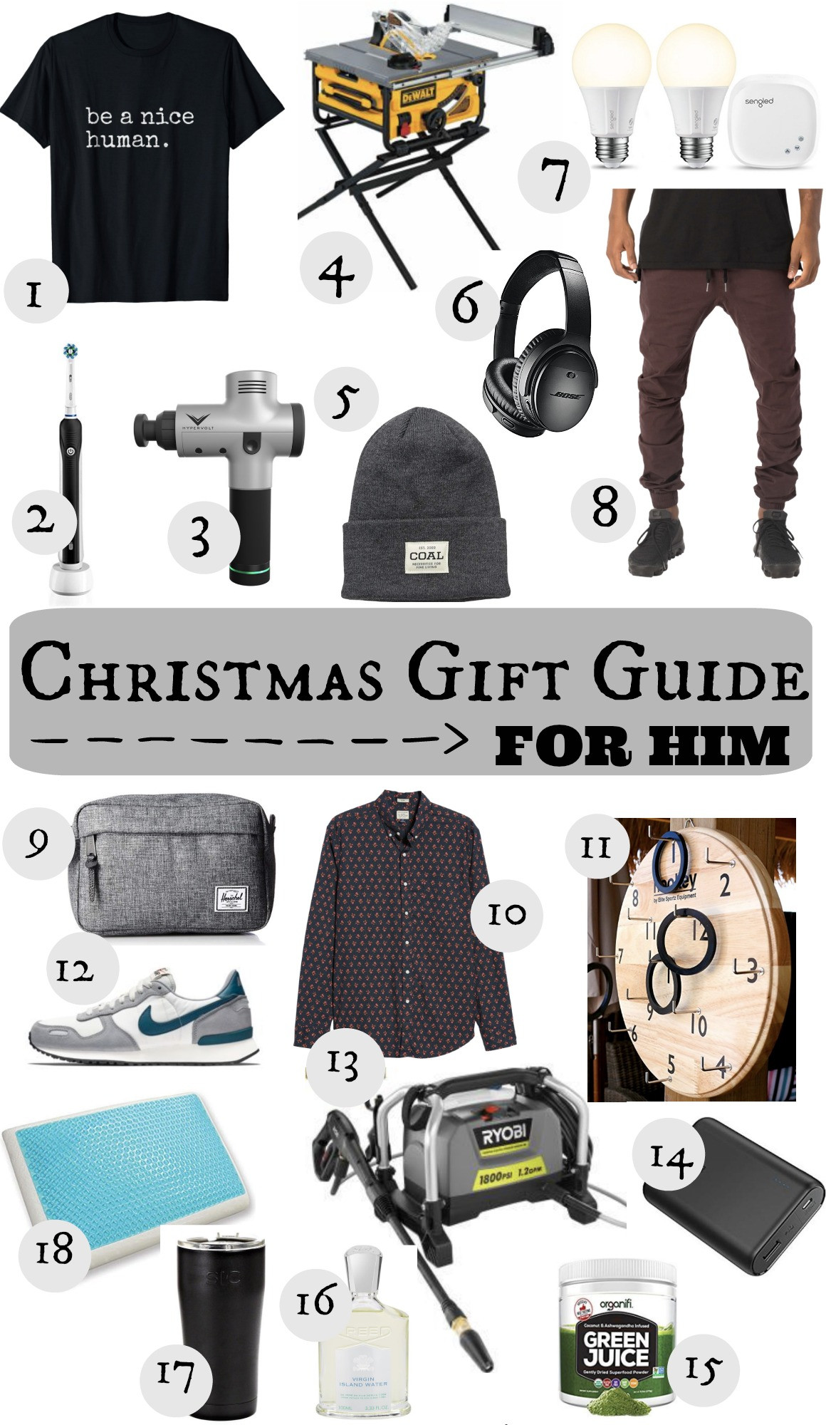 Mens Christmas Gifts
 Christmas Gift Guide for Him Nesting With Grace