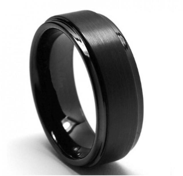 Mens Wedding Rings Black
 Tungsten Wedding Band Black Tungsten Rings Matte