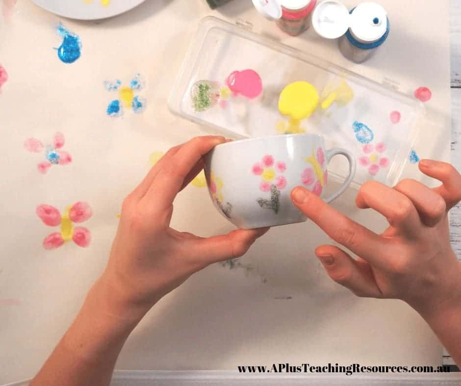 Mother's Day Gifts From Kids
 EASY To Make Mother s Day Fingerprint Flower Cup with Saucer