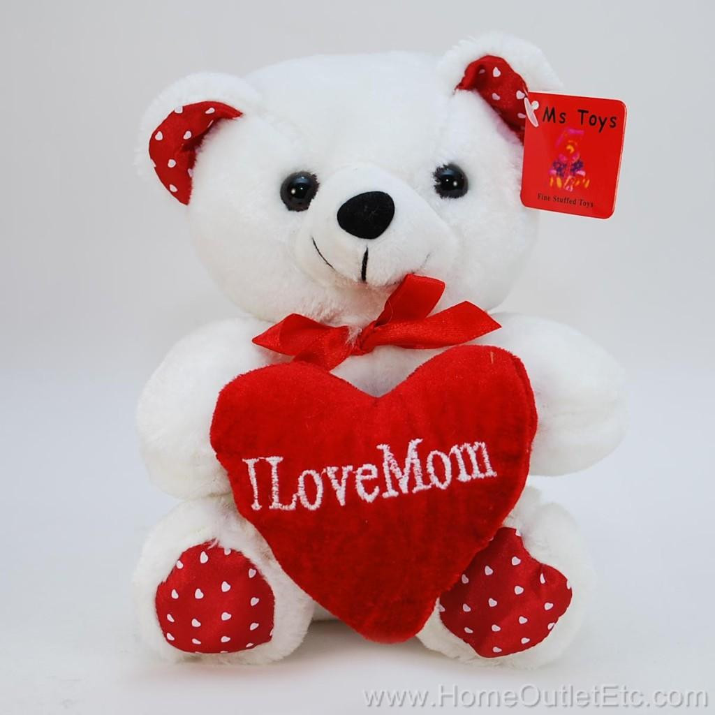 Mother's Day Gifts From Kids
 8" Plush I Love Mom Bear Red Heart Shaped Pillow Mother s