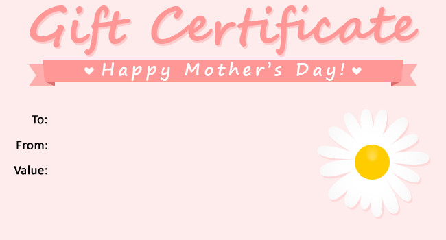 Mothers Day Gift Certificates
 Free Gift Certificate Templates The Grid System
