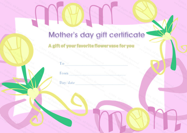 Mothers Day Gift Certificates
 Daffodils Mother s Day Gift Certificate Template