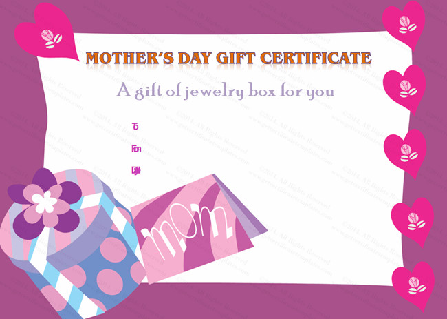 Mothers Day Gift Certificates
 Present Box Mother s Day Gift Certificate Template