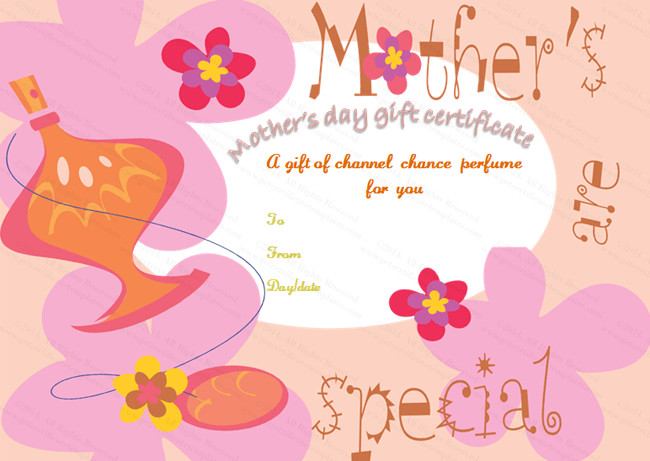 Mothers Day Gift Certificates
 Five Petals Mother s Day Gift Certificate Template
