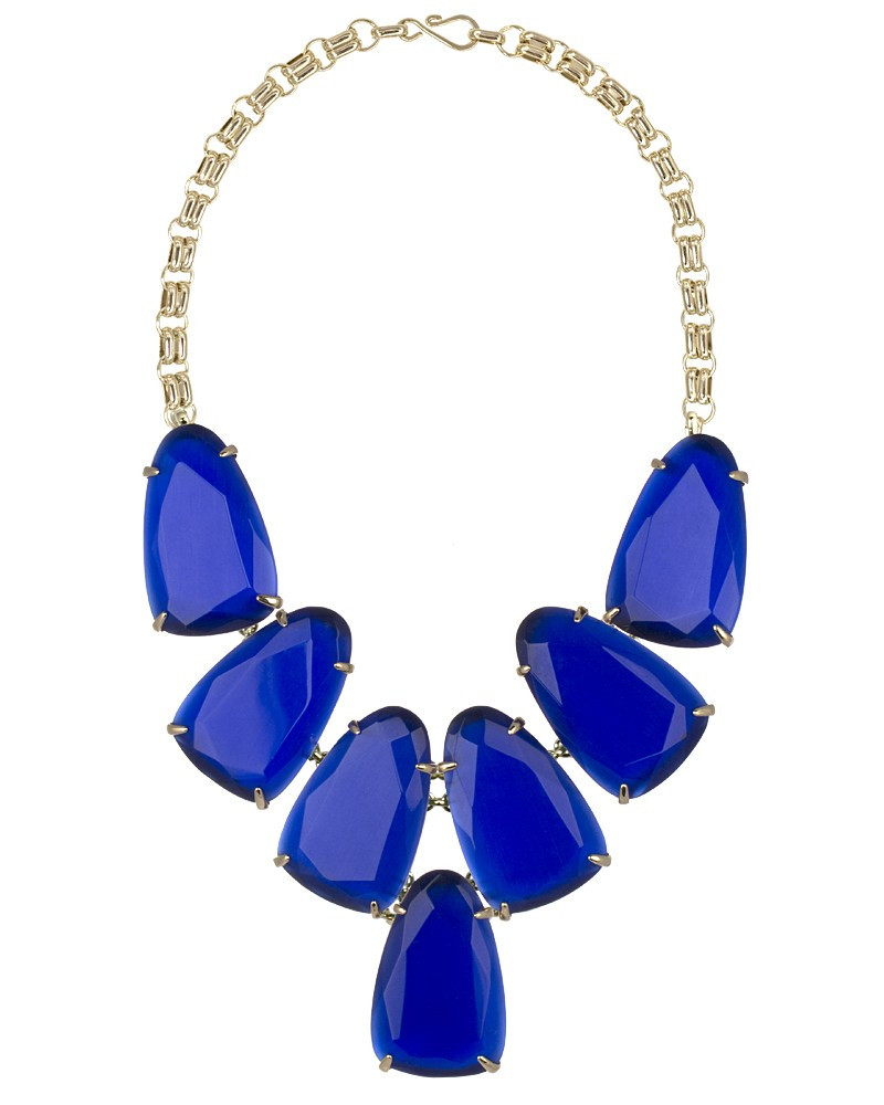 Necklace With Blue Stone
 Sari Fashion Jewels Cobalt Blue Stone Necklace