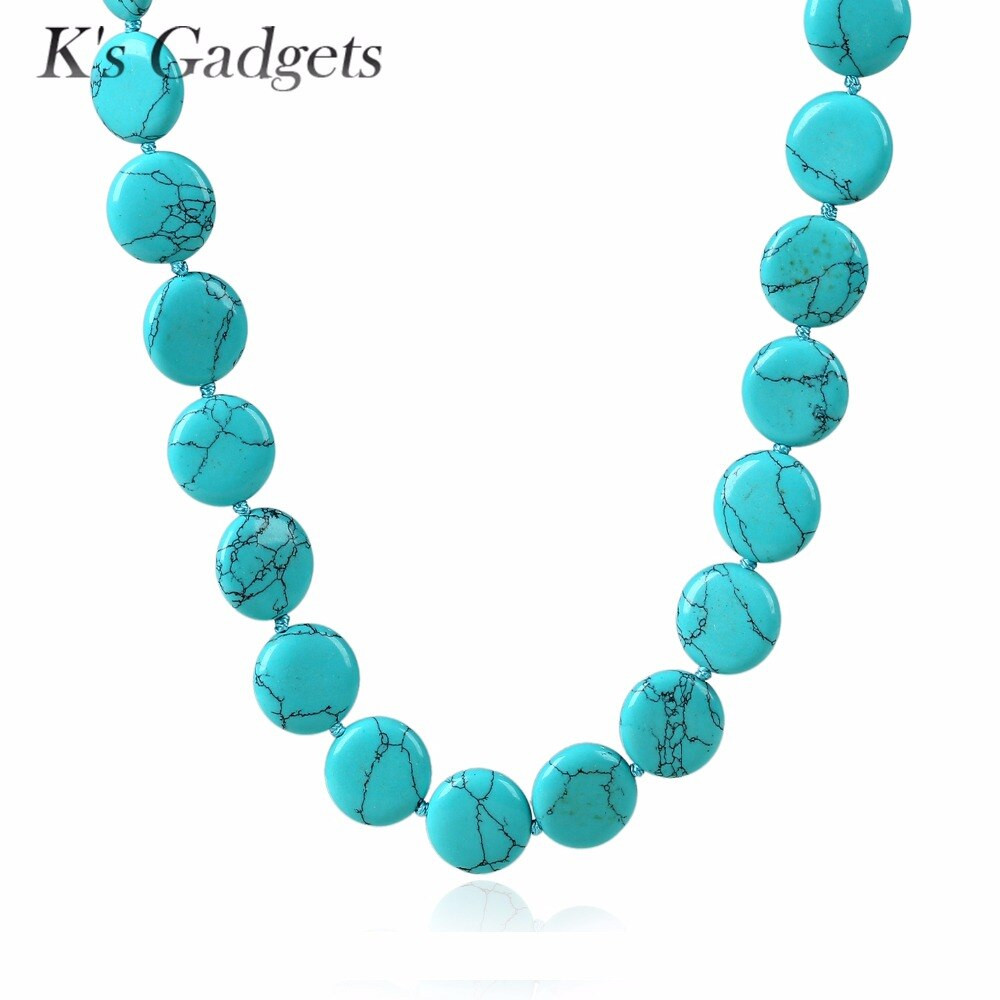 Necklace With Blue Stone
 Blue Stone Chocker Necklace Round Handmade Beaded Semi