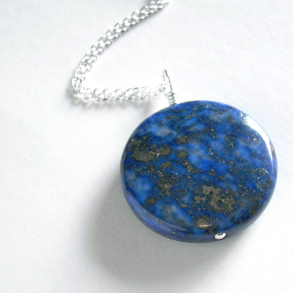 Necklace With Blue Stone
 Lapis Lazuli Necklace Cobalt Blue Stone Jewelry by