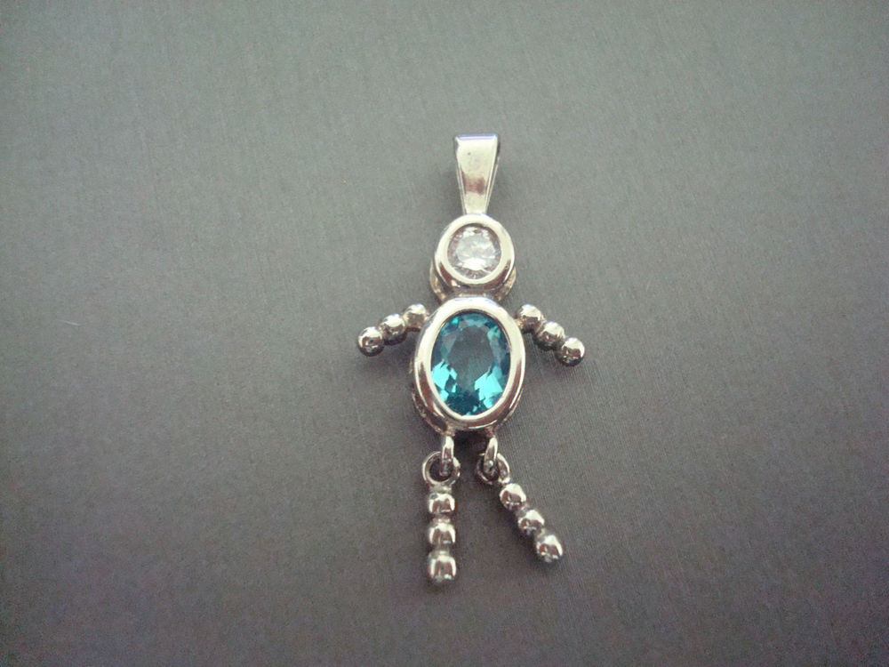 Necklace With Blue Stone
 STERLING SILVER LIGHT BLUE STONE NECKLACE PENDANT 2 4g