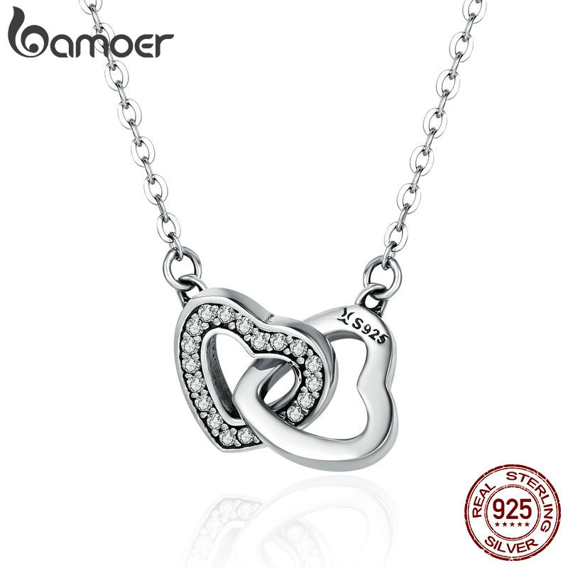 Necklaces For Girlfriend
 BAMOER Valentine Day Gift 925 Sterling Silver Connected