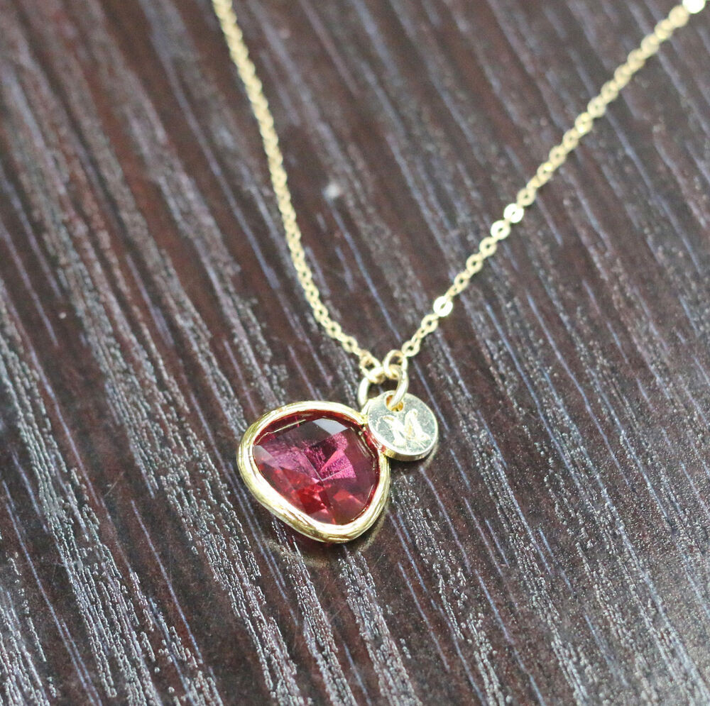 Necklaces For Girlfriend
 Birthstone pendant initial charm necklace personalized