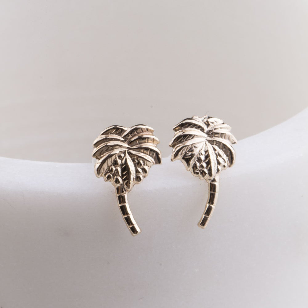 Palm Tree Earrings
 Palm Tree Post Stud Earrings in 14K Gold Filled Tiny Gold