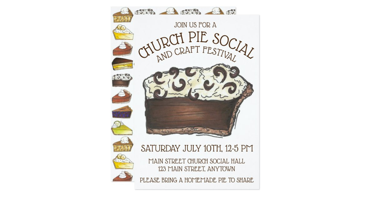 Pi Day Party Favors
 Pie Social Pi Day Party Dessert Bake Sale Slice Invitation