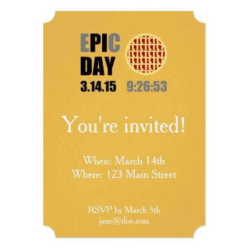 Pi Day Party Invitations
 EPIC PI DAY Party Invitation Card