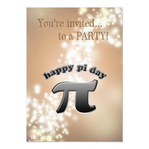 Pi Day Party Invitations
 National Pi Day Pi Symbol for Math Nerds March 14 Custom