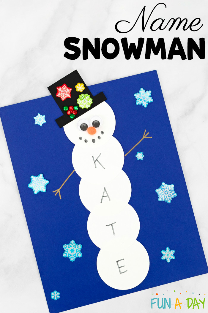 Preschool Winter Activities And Crafts
 Name Snowman Preschool Craft and Free Printable