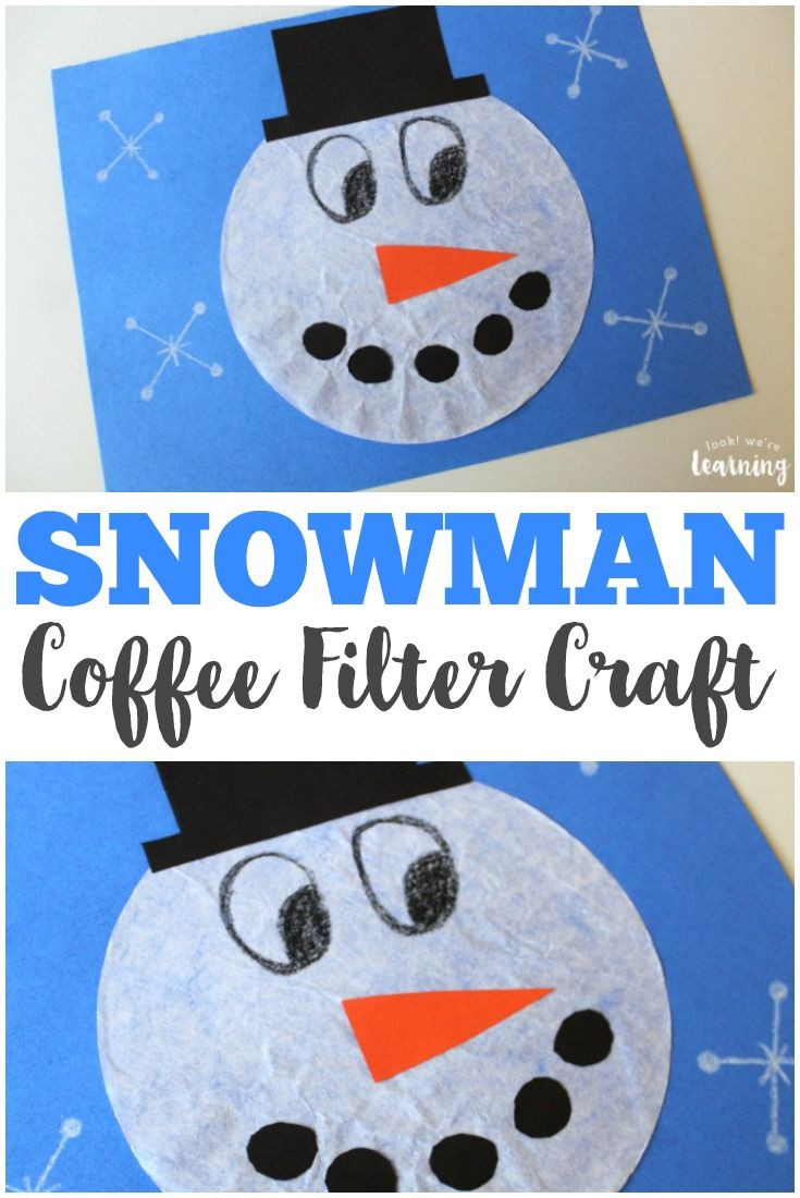 Preschool Winter Activities And Crafts
 Simple Coffee Filter Snowman Craft for Kids to Make