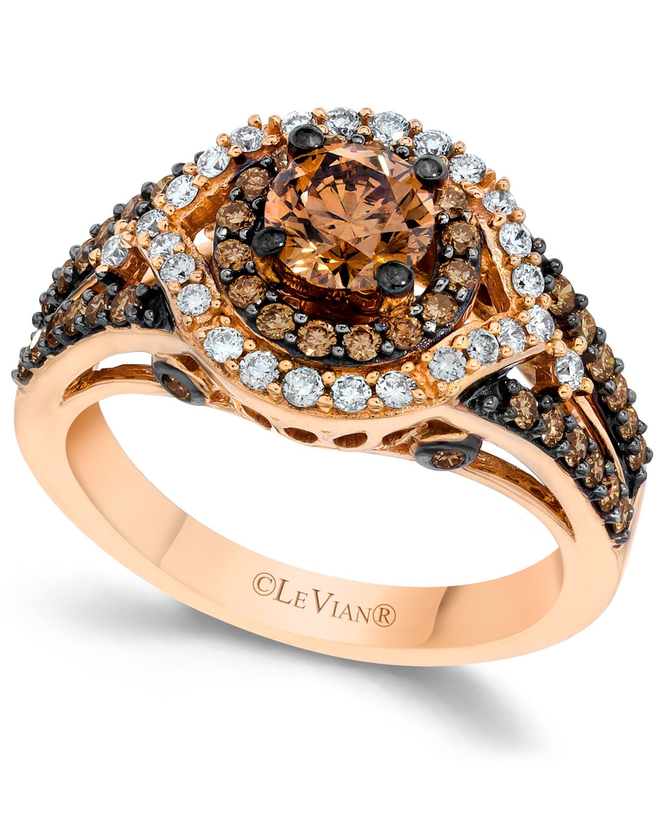 Rose Gold Engagement Rings With Chocolate Diamonds
 Le vian Chocolate And White Diamond Engagement Ring In 14k