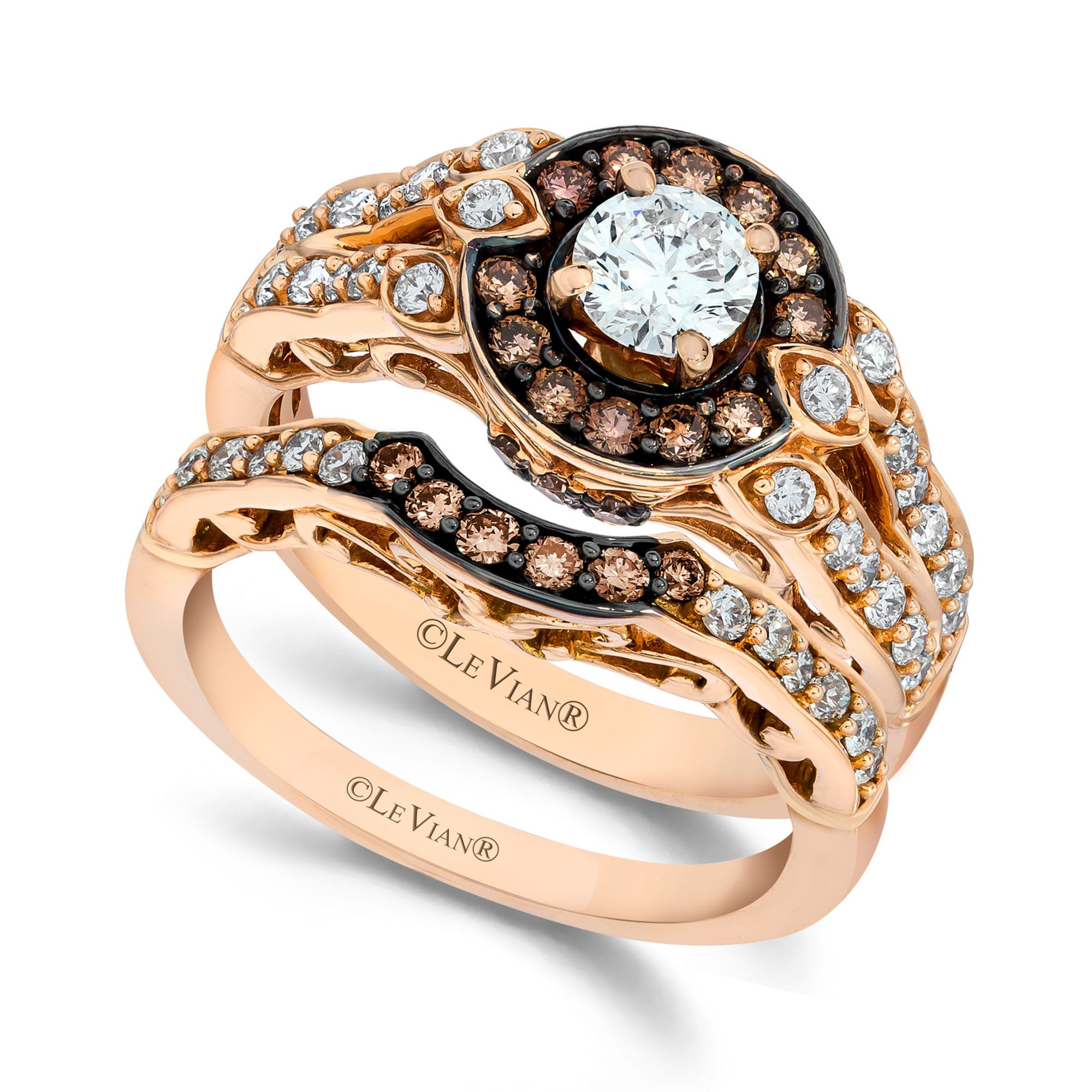 Rose Gold Engagement Rings With Chocolate Diamonds
 Lyst Le Vian Chocolate and White Diamond Engagement Ring