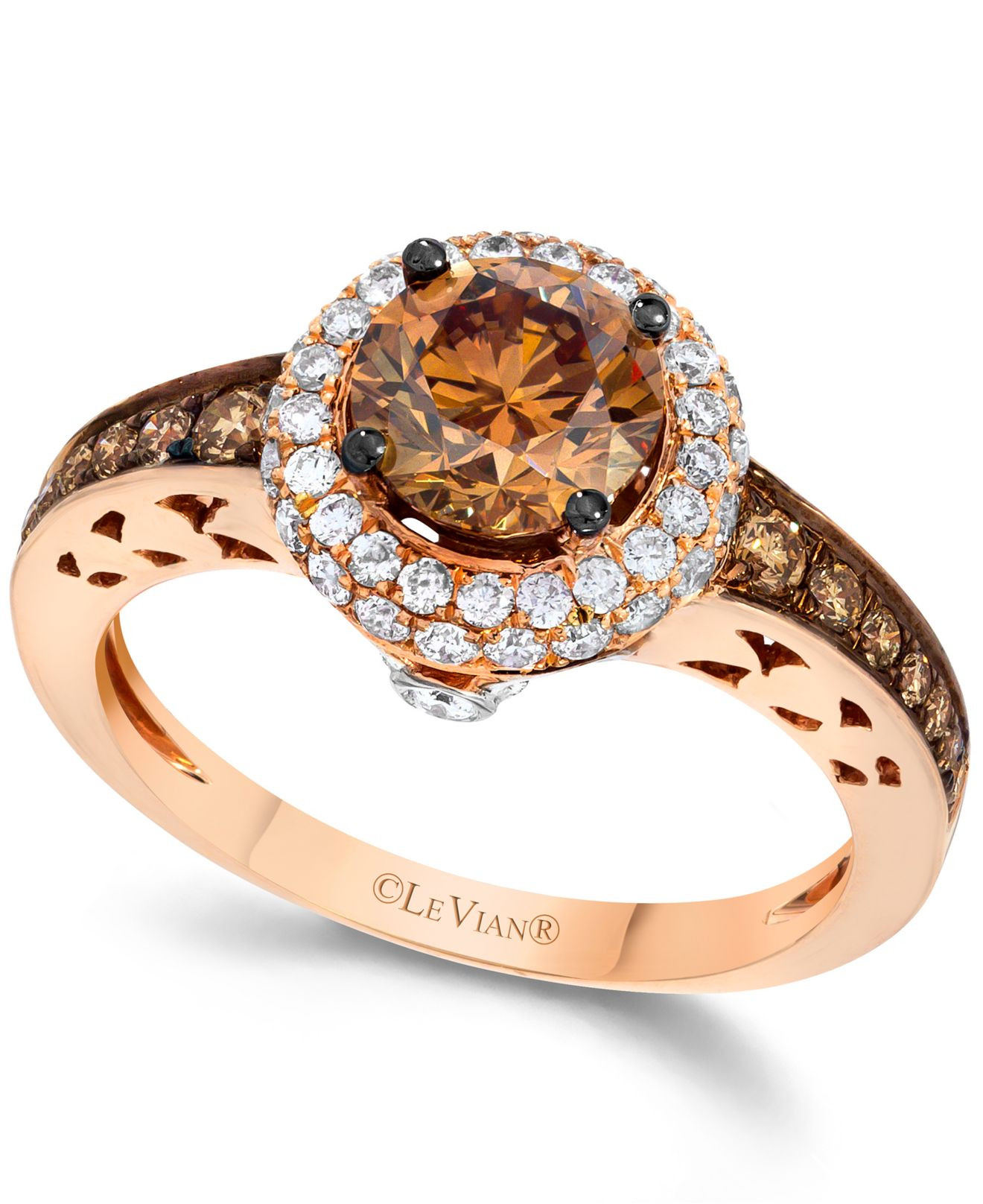 Rose Gold Engagement Rings With Chocolate Diamonds
 Le vian Chocolate And White Diamond Engagement Ring In 14k
