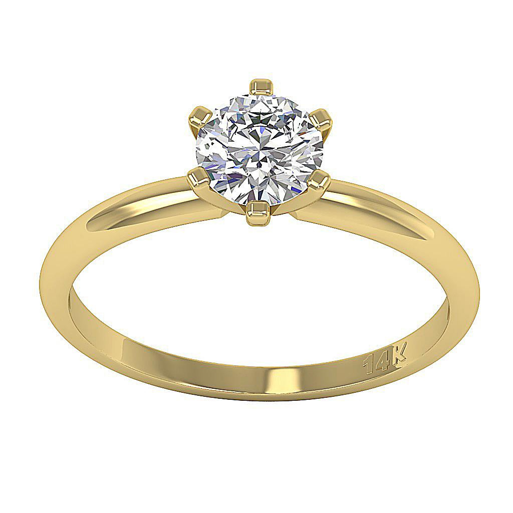 Round Solitaire Diamond Engagement Rings
 0 50 Ct Round Cut Diamond Yellow Gold Solitaire Engagement