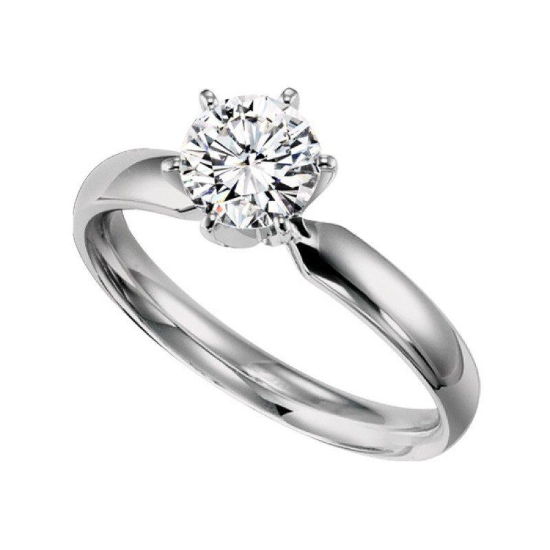 Round Solitaire Diamond Engagement Rings
 14K White Gold 1 2ct Round Solitaire Diamond Engagement