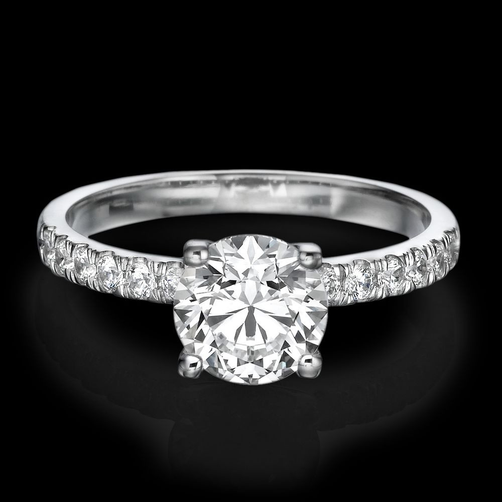 Round Solitaire Diamond Engagement Rings
 1 CARAT D SI1 ENHANCED DIAMOND ENGAGEMENT RING ROUND CUT