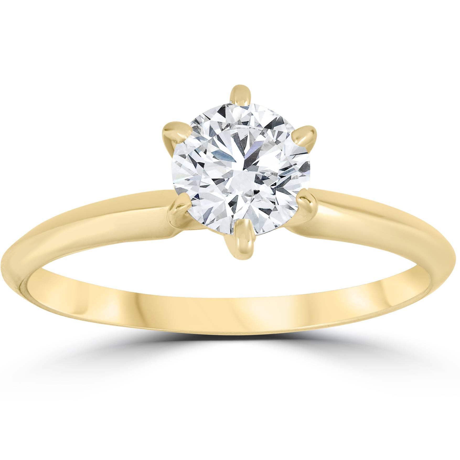 Round Solitaire Diamond Engagement Rings
 14k Yellow Gold 3 4ct Round Solitaire Diamond Engagement