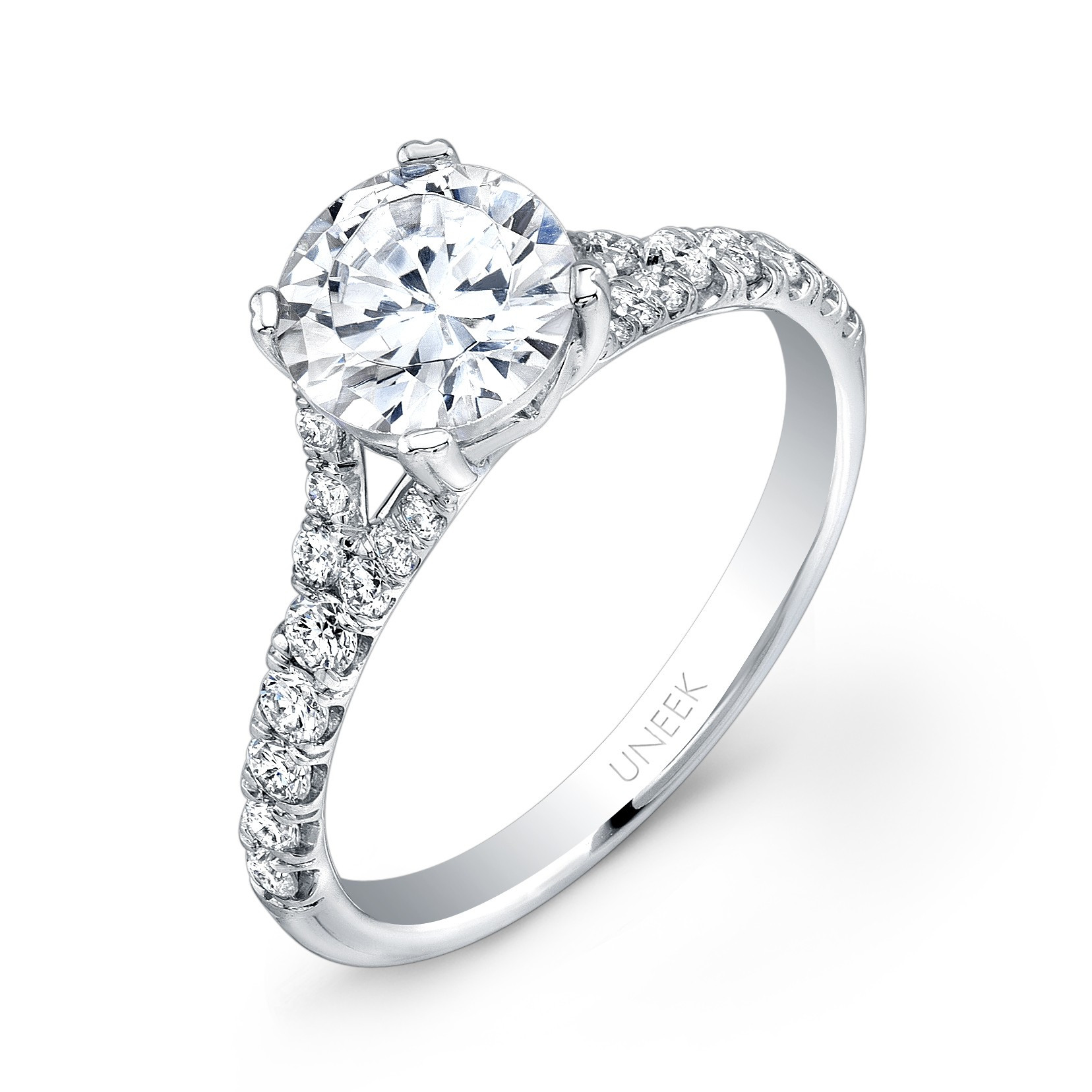Round Solitaire Diamond Engagement Rings
 Uneek Contemporary Round Diamond Solitaire Engagement Ring