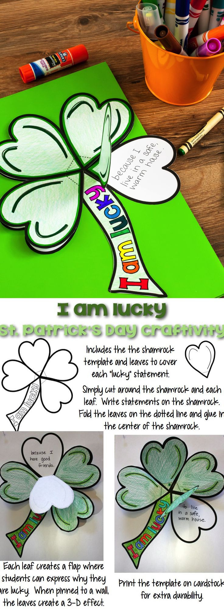 Saint Patrick's Day Activities For Elementary Students
 I Am Lucky St Patrick s Day Craftivity