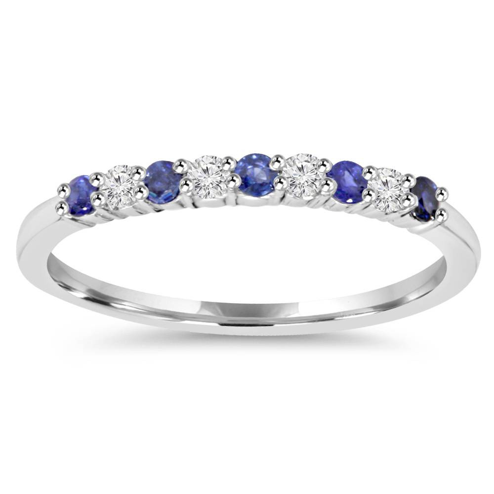 Sapphire Diamond Engagement Ring
 1 4Ct Blue Sapphire & Diamond Wedding Ring 10K White Gold