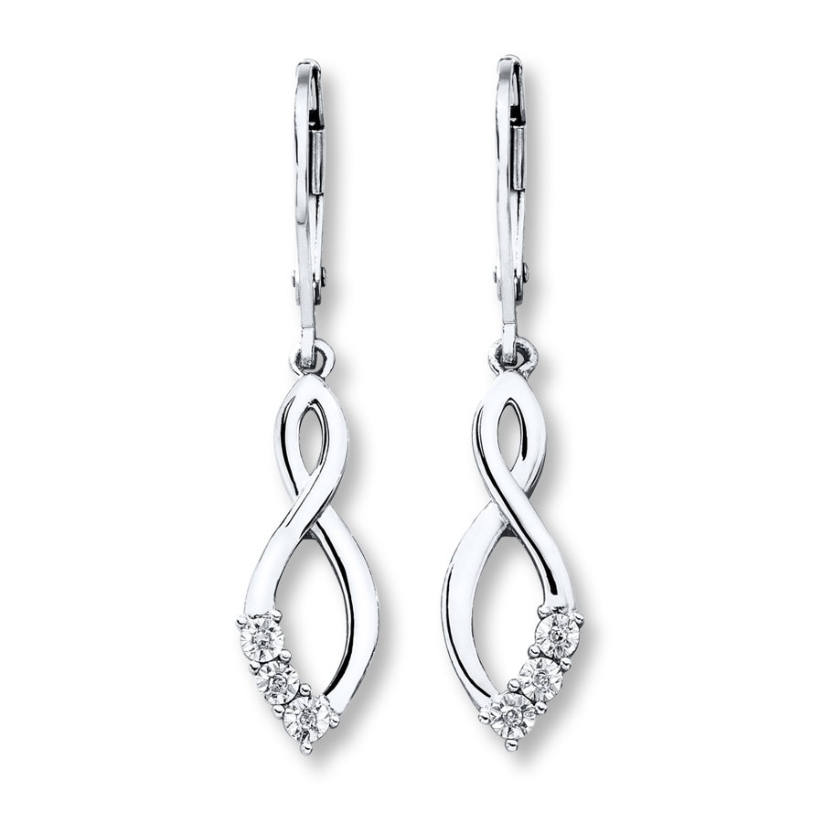 Silver Diamond Earrings
 Dangle Earrings Diamond Accents Sterling Silver