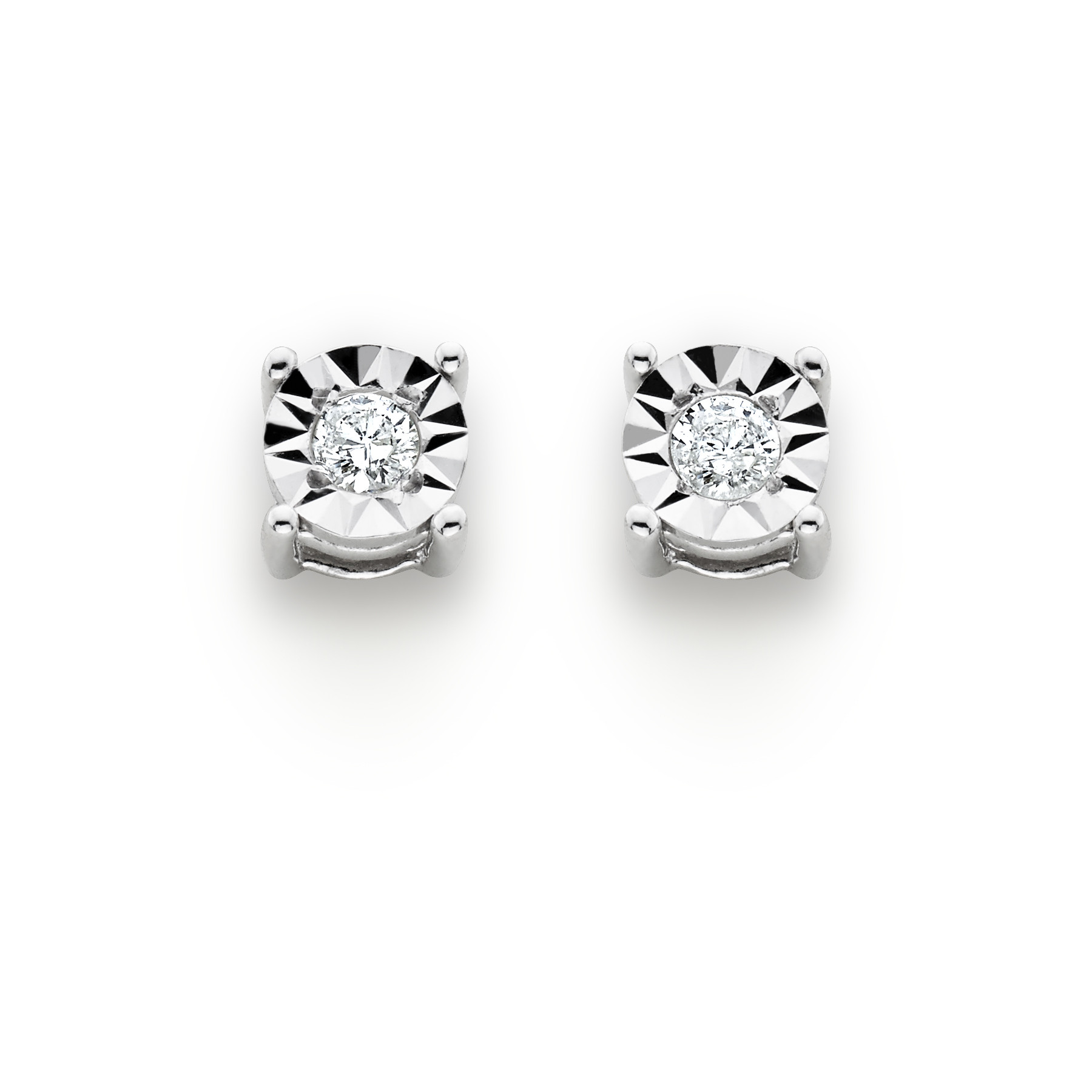 Silver Diamond Earrings
 Sterling Silver 1 10 Cttw Diamond Stud Earrings Jewelry