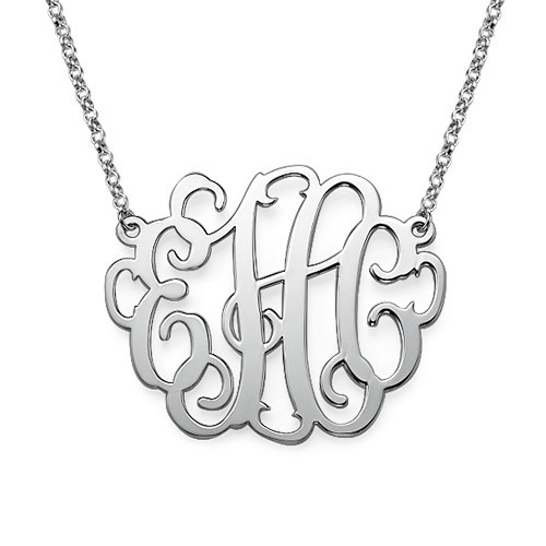 Silver Monogram Necklace
 Monogram Necklace in Sterling Silver