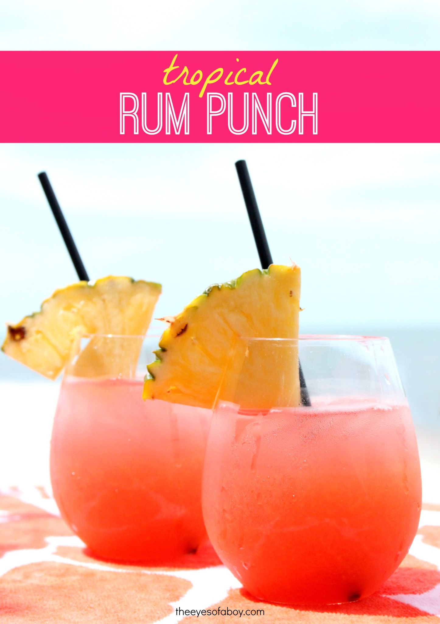 Summer Alcoholic Punch Recipe
 tropical Rum Punch recipe drink for summer in 2019
