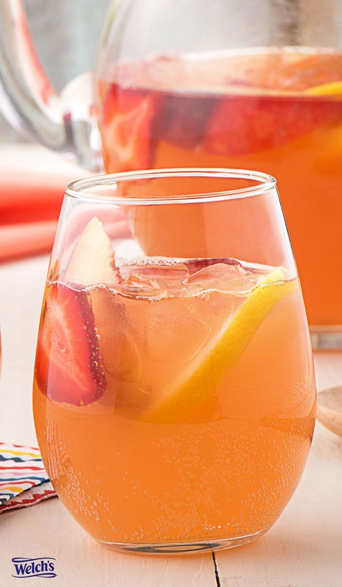 Summer Alcoholic Punch Recipe
 Strawberry Lemonade Sangria Recipe using Welch s Sparkling