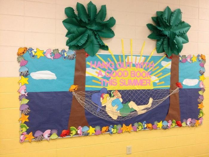 Summer Bulletin Boards Ideas
 Hang Out With A Good Book Summer Reading Bulletin Board