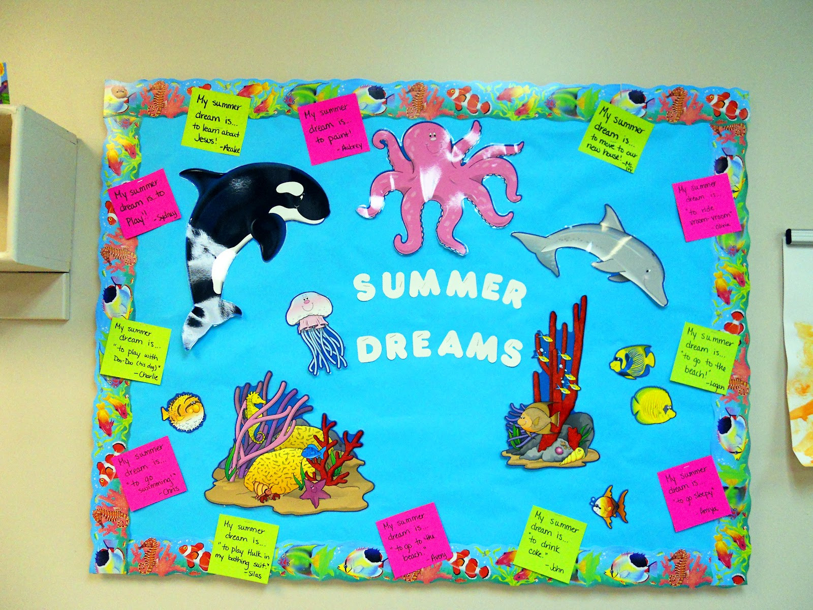 Summer Camp Bulletin Board Ideas
 A walk in my shoes "Summer Dreams" Bulletin Board Idea