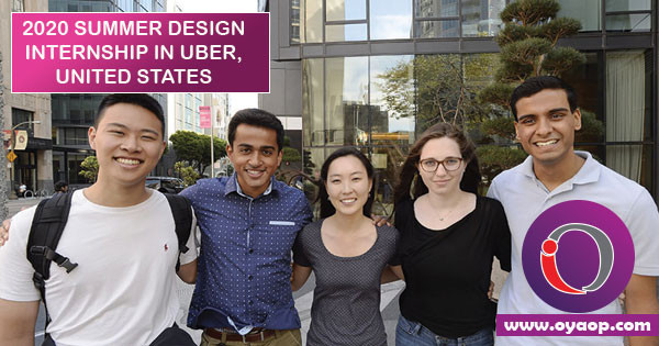 Summer Design Internships
 2020 Summer Design Internship in Uber United States