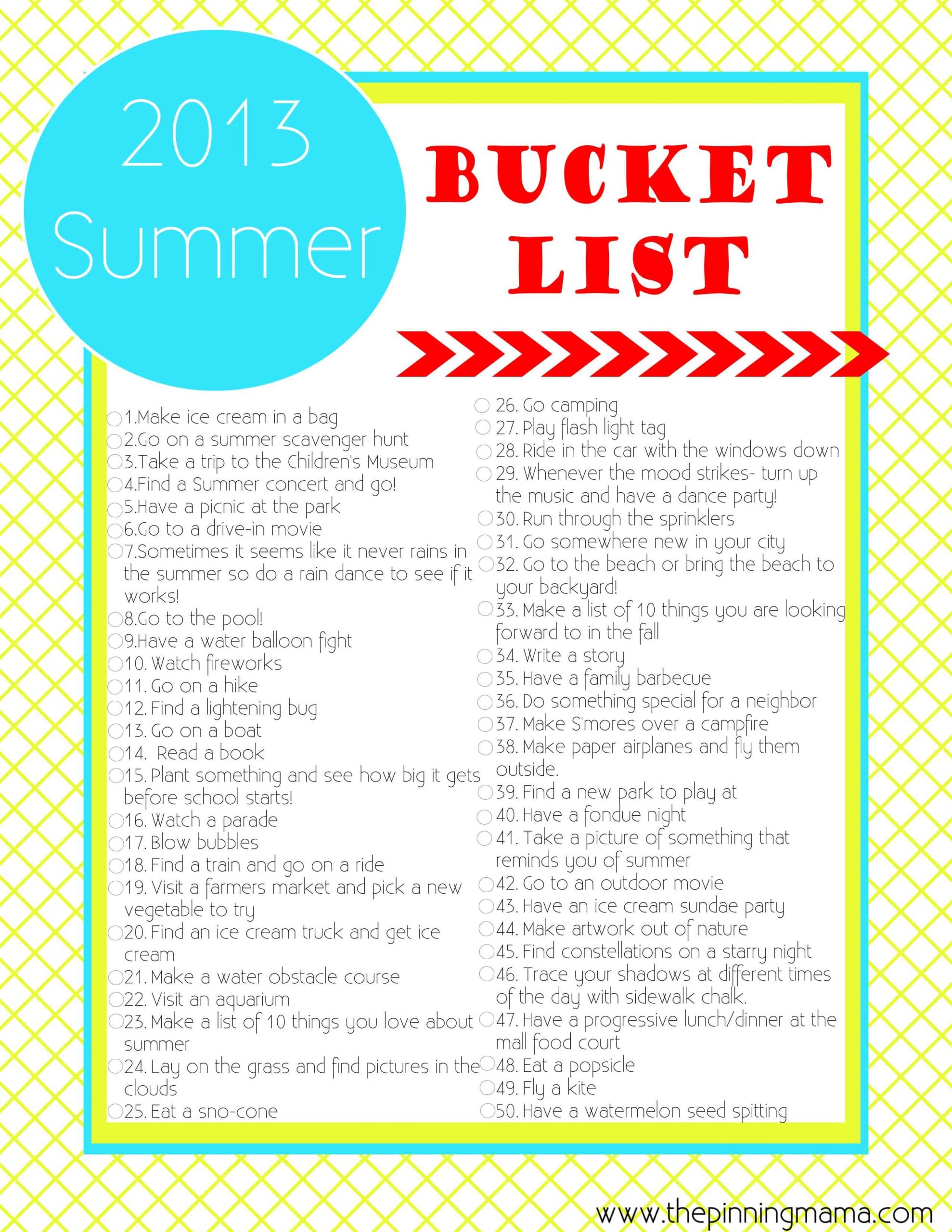 Summer Fun Ideas For Families
 2014 Summer Bucket List 50 ideas & Activities for Kids