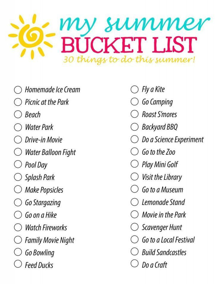Summer Fun Ideas For Families
 Summer Bucket List 30 Fun Summer Activity ideas for