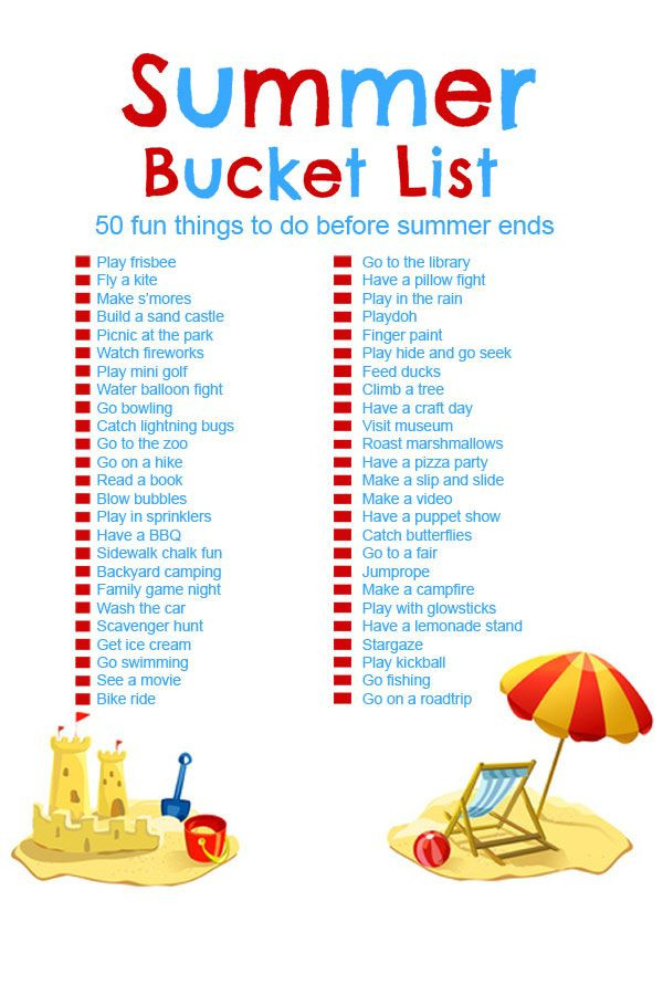 Summer Fun Ideas For Families
 Summer Bucket List – 50 Fun Activities for Kids